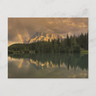 Mount Rundle Rainbow, Cascade Ponds Postcard