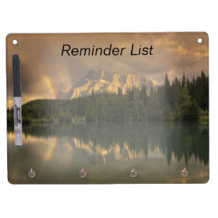 Mount Rundle Rainbow Reminder List Dry Erase Board With Keychain Holder