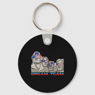 Mount Rushmore 4th Of July Funny Patriotic Preside Keychain