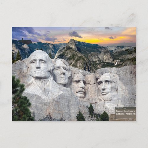 Mount Rushmore America Presidents   Postcard