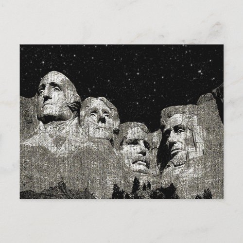 Mount Rushmore American Presidents Holiday Postcard