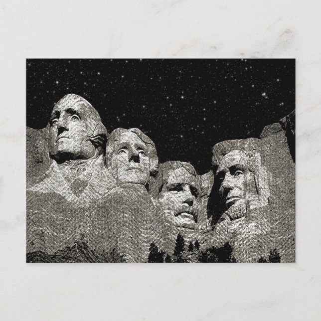 Mount Rushmore American Presidents, Holiday Postcard (Front)