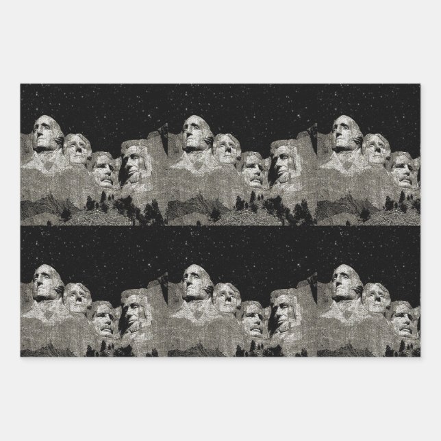 Mount Rushmore American Presidents,  Wrapping Paper Sheets (Front)