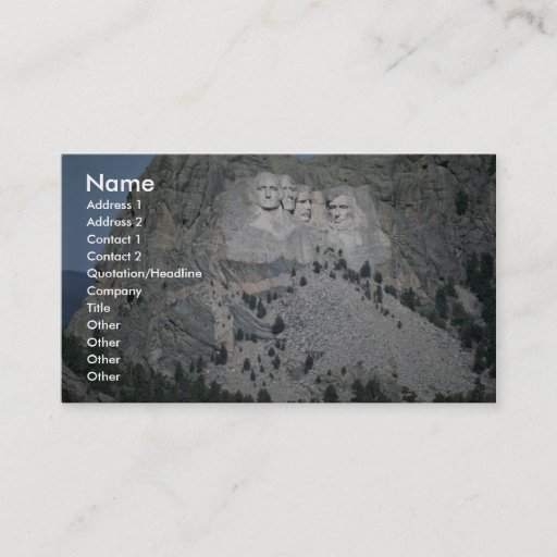 Customizable Mount Rushmore, Black Hills, South Dakota, USA Business Cards
