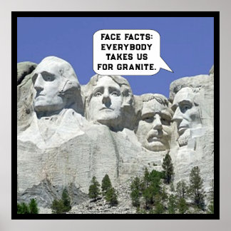 Mount Rushmore Cartoon Poster