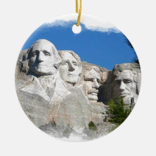Mount Rushmore Ceramic Ornament