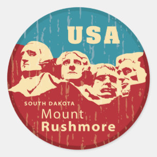 Mount Rushmore Classic Round Sticker