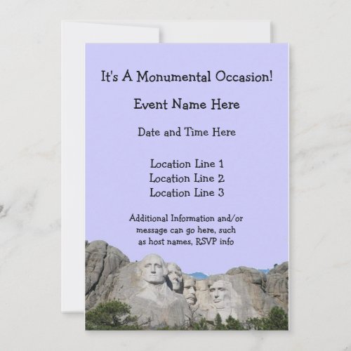 Mount Rushmore Custom Invitations
