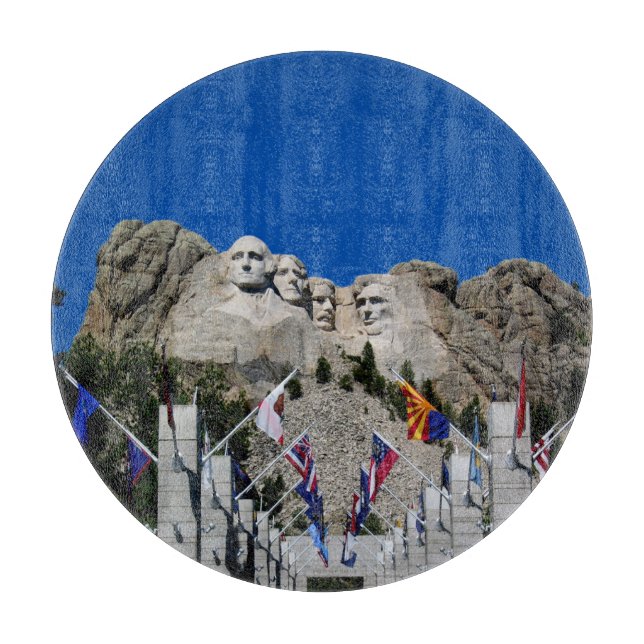 Mount Rushmore Customizable Photo Souvenir Cutting Board (Front)