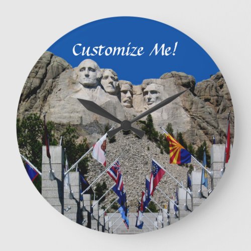 Mount Rushmore Customizable Photo Souvenir Large Clock