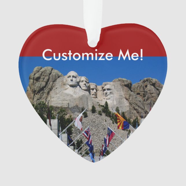 Mount Rushmore Customizable Photo Souvenir Ornament (Front)