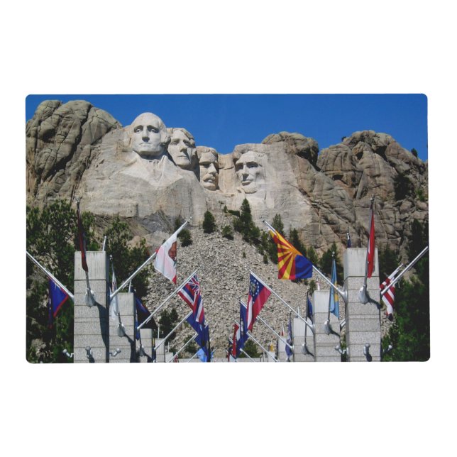 Mount Rushmore Customizable Photo Souvenir Placemat (Back)