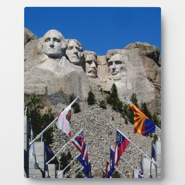 Mount Rushmore Customizable Photo Souvenir Plaque (Front)