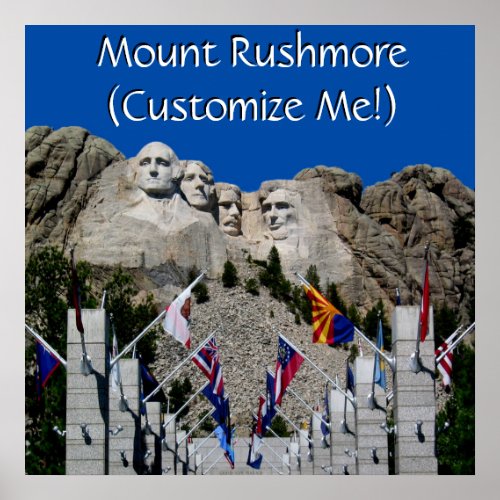 Mount Rushmore Customizable Photo Souvenir Poster