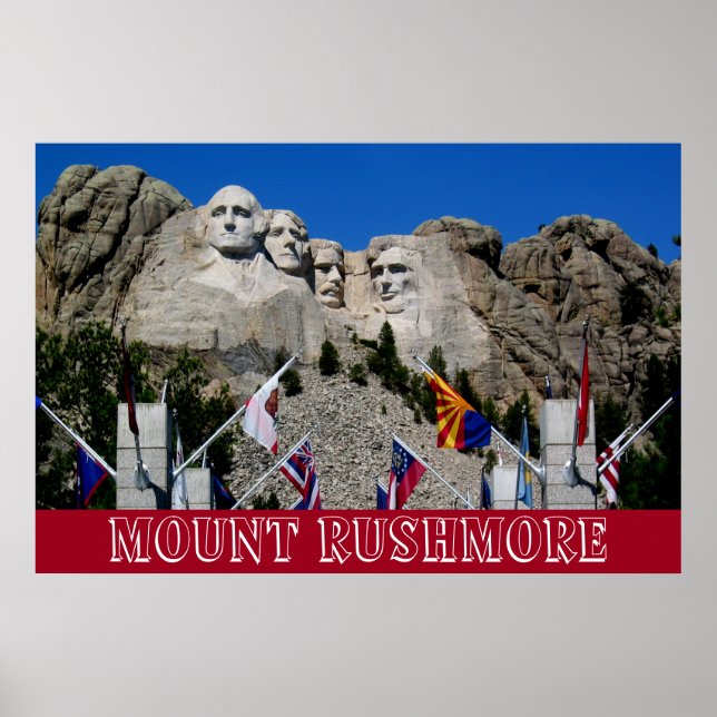 Mount Rushmore Customizable Photo Souvenir Poster (Front)