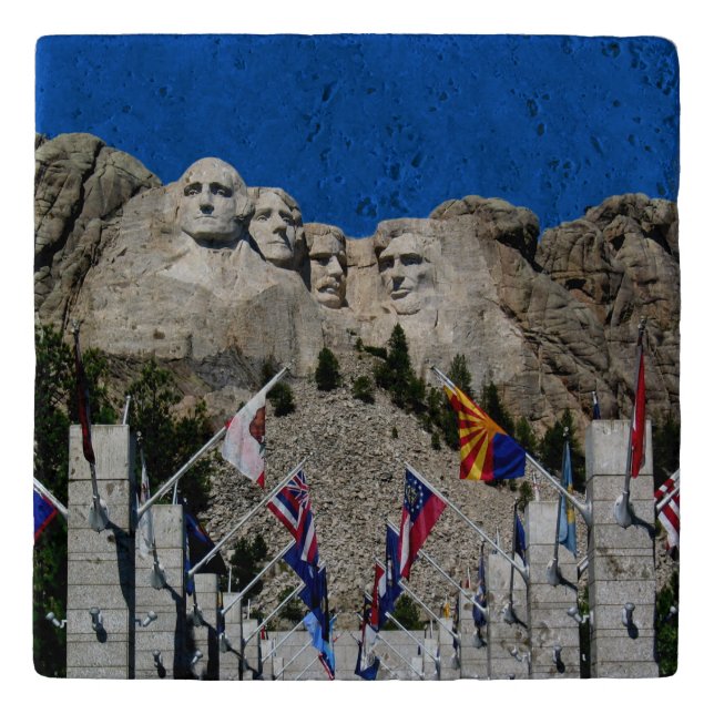 Mount Rushmore Customizable Photo Souvenir Trivet (Front)