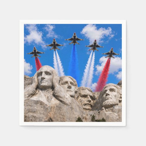 Mount Rushmore Fighter Jet Flyover Napkins
