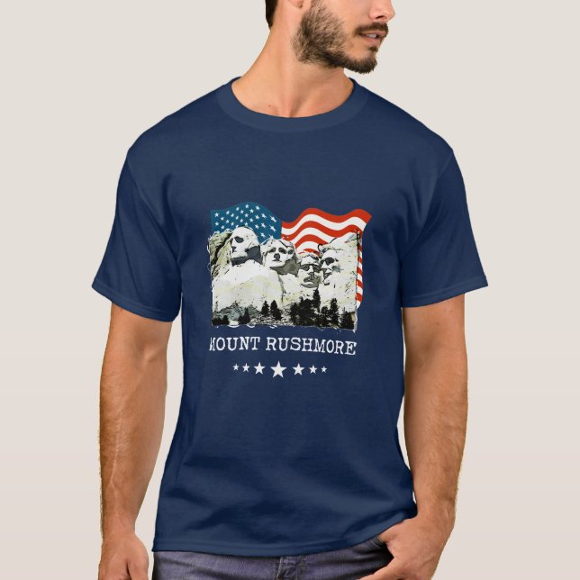 Mount Rushmore Monument Souvenir Gifts USA T-Shirt (Front)