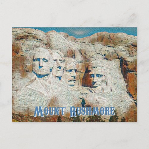Mount Rushmore National Memorial stylized Postcard