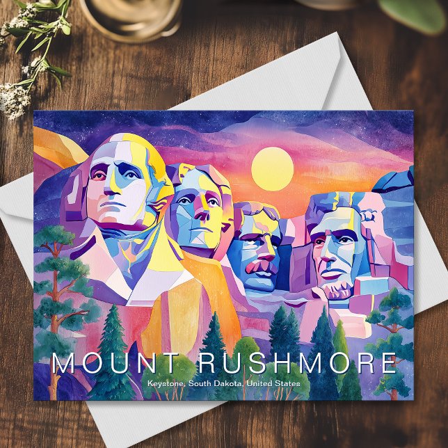 Mount Rushmore National Memorial USA Travel Art Postcard (Mount Rushmore National Memorial USA Travel Art Postcard)