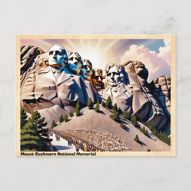 Mount Rushmore National Memorial Vintage Postcard (Front)