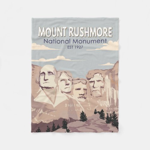 Mount Rushmore National Monument South Dakota Fleece Blanket