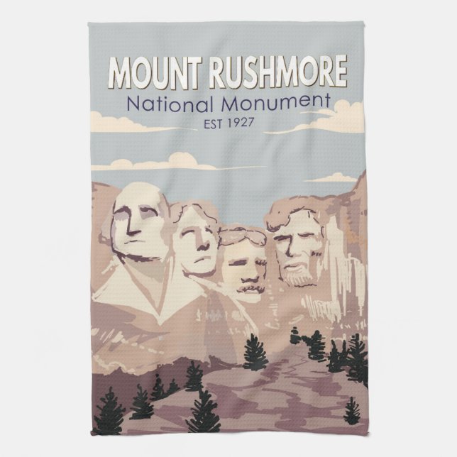 Mount Rushmore National Monument South Dakota Kitchen Towel (Vertical)