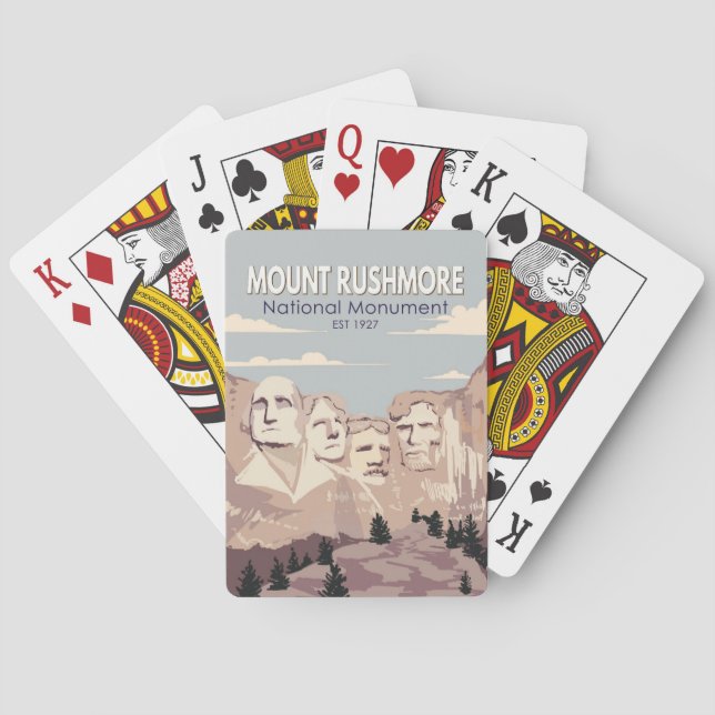 Mount Rushmore National Monument South Dakota Poker Cards (Back)