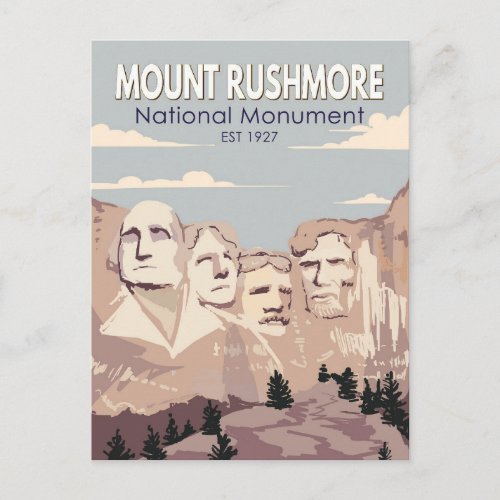 Mount Rushmore National Monument South Dakota Postcard