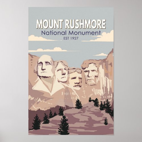 Mount Rushmore National Monument South Dakota  Poster