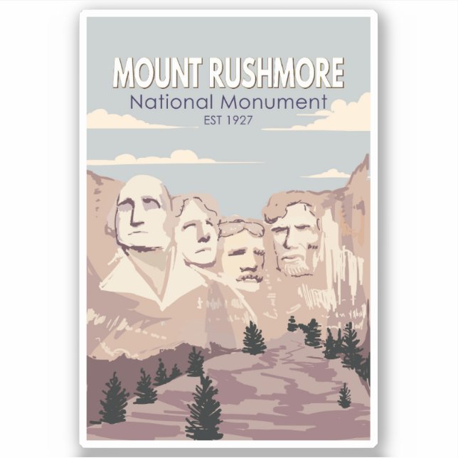 Mount Rushmore National Monument South Dakota Sticker (Front)