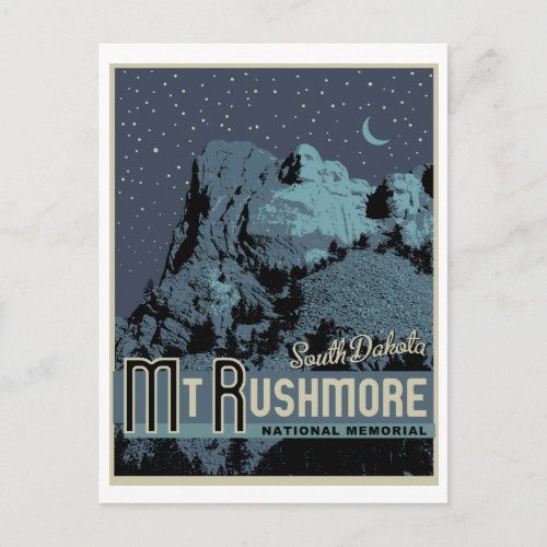 Mount Rushmore National Park Memorial Postcard