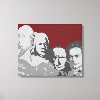Mount Rushmore Of Composers Red Canvas Print by ChordsAndStrings at Zazzle