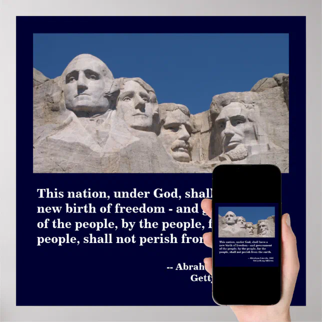 Mount Rushmore Poster with Gettysburg Address Zazzle