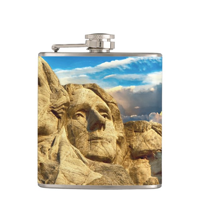 Mount Rushmore Presidential Memorial Flask (Front)
