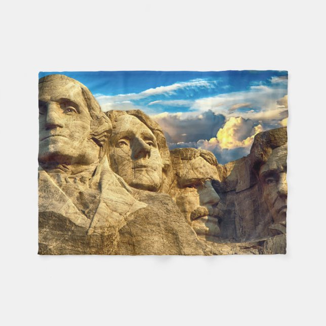Mount Rushmore Presidential Memorial Fleece Blanket (Front (Horizontal))
