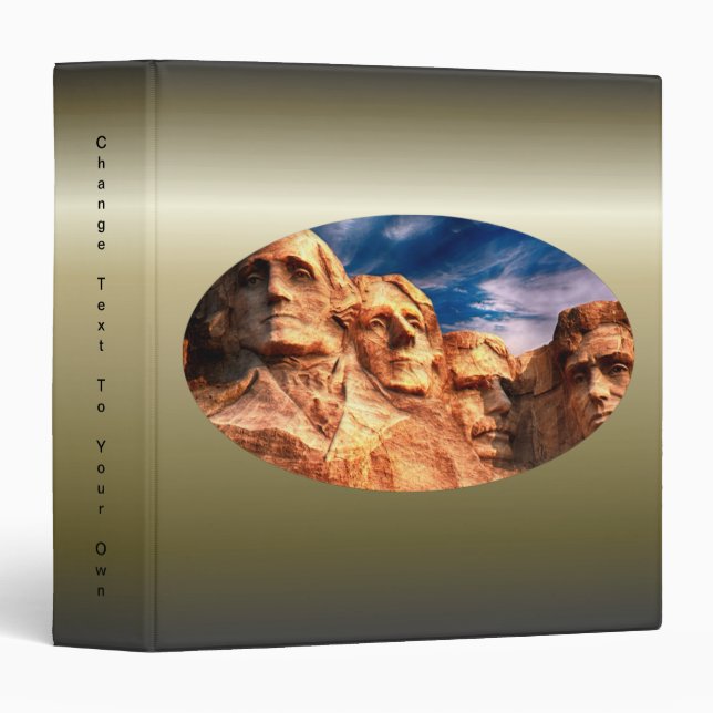 Mount Rushmore South Dakota 3 Ring Binder (Front/Spine)