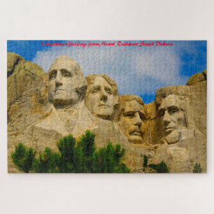 Mount Rushmore South Dakota. Christmas Greetings Jigsaw Puzzle