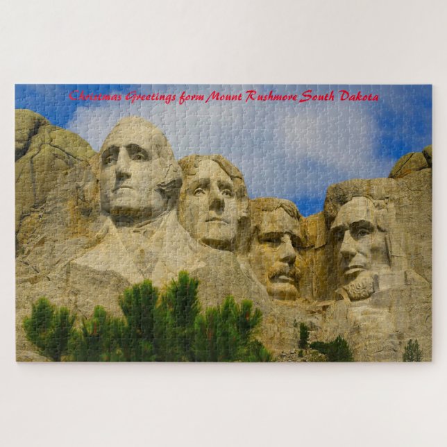 Mount Rushmore South Dakota.Christmas Greetings Jigsaw Puzzle (Horizontal)