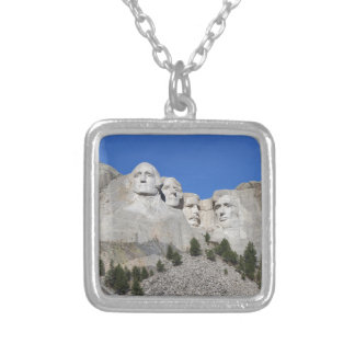Mount Rushmore South Dakota Presidents USA America Silver Plated Necklace