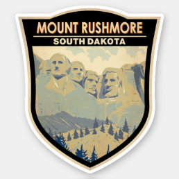 Mount Rushmore South Dakota Travel Art Vintage Sticker