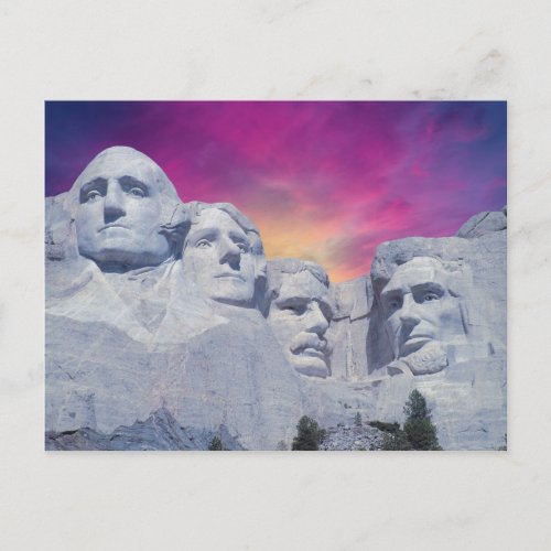 Mount Rushmore South Dakota USA Presidents Postcard
