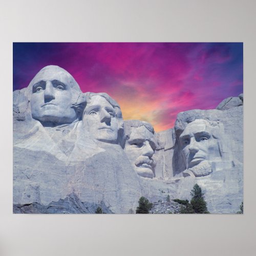 Mount Rushmore South Dakota USA Presidents Poster