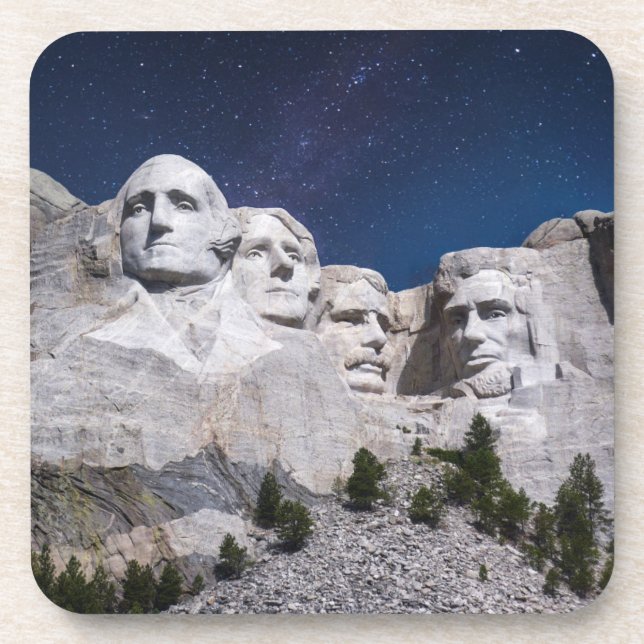 Mount Rushmore Timelapse Sky Beverage Coaster (Front)
