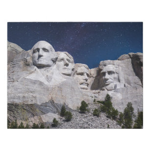 Mount Rushmore Timelapse Sky Faux Canvas Print