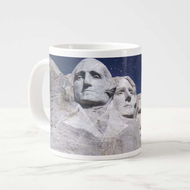 Mount Rushmore Timelapse Sky Giant Coffee Mug (Front Left)
