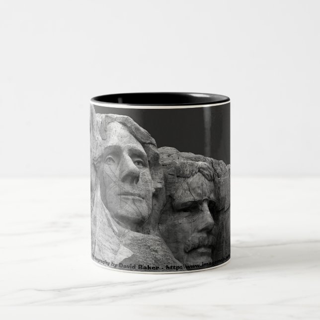 Mount Rushmore Two-Tone Coffee Mug (Center)