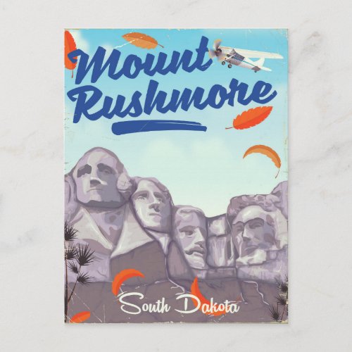 Mount Rushmore Vintage Style travel poster Postcard