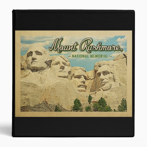 Mount Rushmore Vintage Travel National Memorial 3 Ring Binder