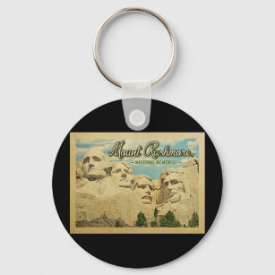 Mount Rushmore Vintage Travel National Memorial Keychain